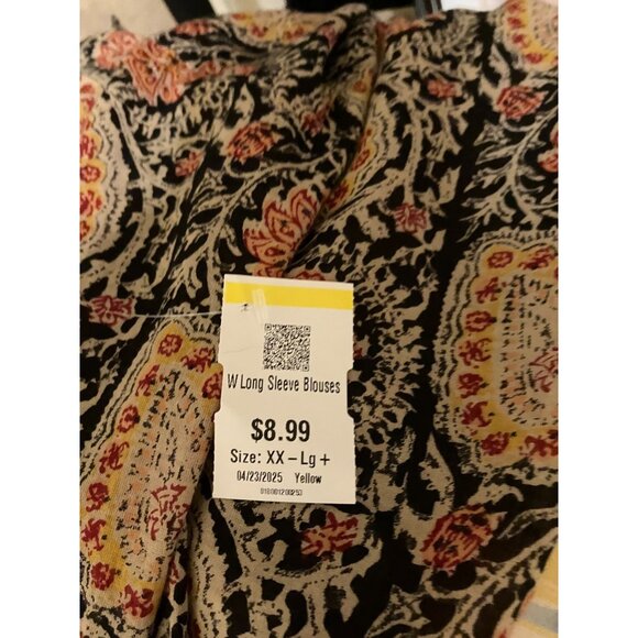 Lauren Ralph Lauren Ruffled Paisley Shirt 2X Oversized Flowy Romantic Preppy - Picture 11 of 11